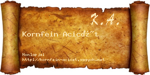 Kornfein Acicét névjegykártya